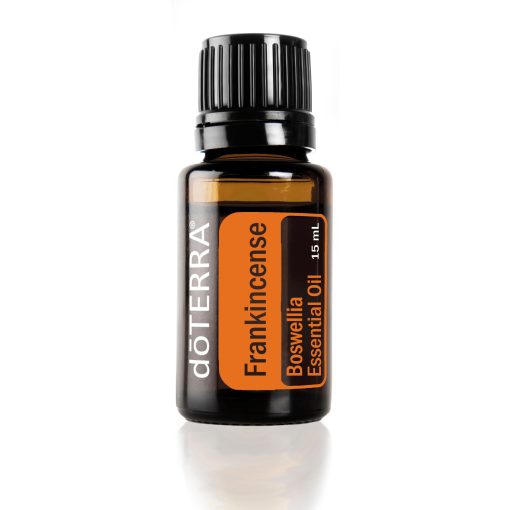 A bottle of Natural Frankincense Essential Oil 100% Pure, 15 ml, isolated on a white background, renowned as one of the best essential oils.