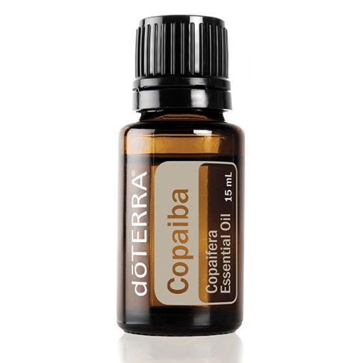 A Copaiba Essential Oil - 15 ml bottle with a black cap, prominently displayed against a white background. The label shows the product name and brand clearly.