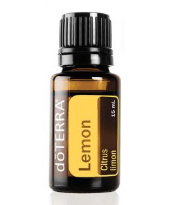 A Lemon Pure Aroma Essential Oil - 15 ml labeled with the botanical name Citrus limon, displayed against a white background.