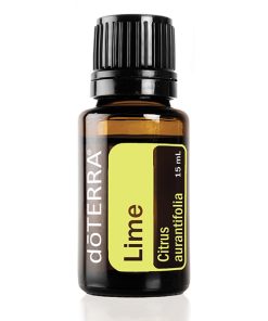A small Pure Lime Aroma Essential Oil - 15 ml bottle labeled "lime citrus aurantifolia" with a yellow and black label, displayed against a white background.