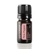 A small, black doterra essential oil bottle labeled "Pink Pepper Essential Aromatic Oil" with a 5 ml capacity, set against a white background, contains 100% pure aromatic oil.