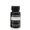 A bottle of doTerra Copaiba softgels, containing 60 vegetarian capsules with 135 mg of Copaiba oil each. The bottle is black with a white and green label, featuring the