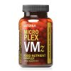 A jar of doTERRA Micro Plex VMz dietary supplements. The label states it contains 120 vegan capsules of a food nutrient complex. The background is white, highlighting the orange and brown tones