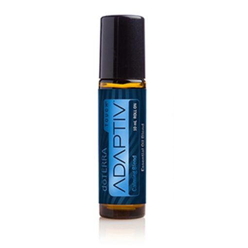 A doterra adaptiv roll-on essential oil blends container with a blue label, displayed against a white background.
