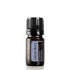 A small bottle of Earthsun Essentials juniper berry essential oil on a white background, with clear labeling on a brown glass bottle.