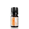 A small essential oil bottle from doTERRA labeled "Brave Courage Blend" in a 5ml size, featuring an orange label. It is isolated on a white background.